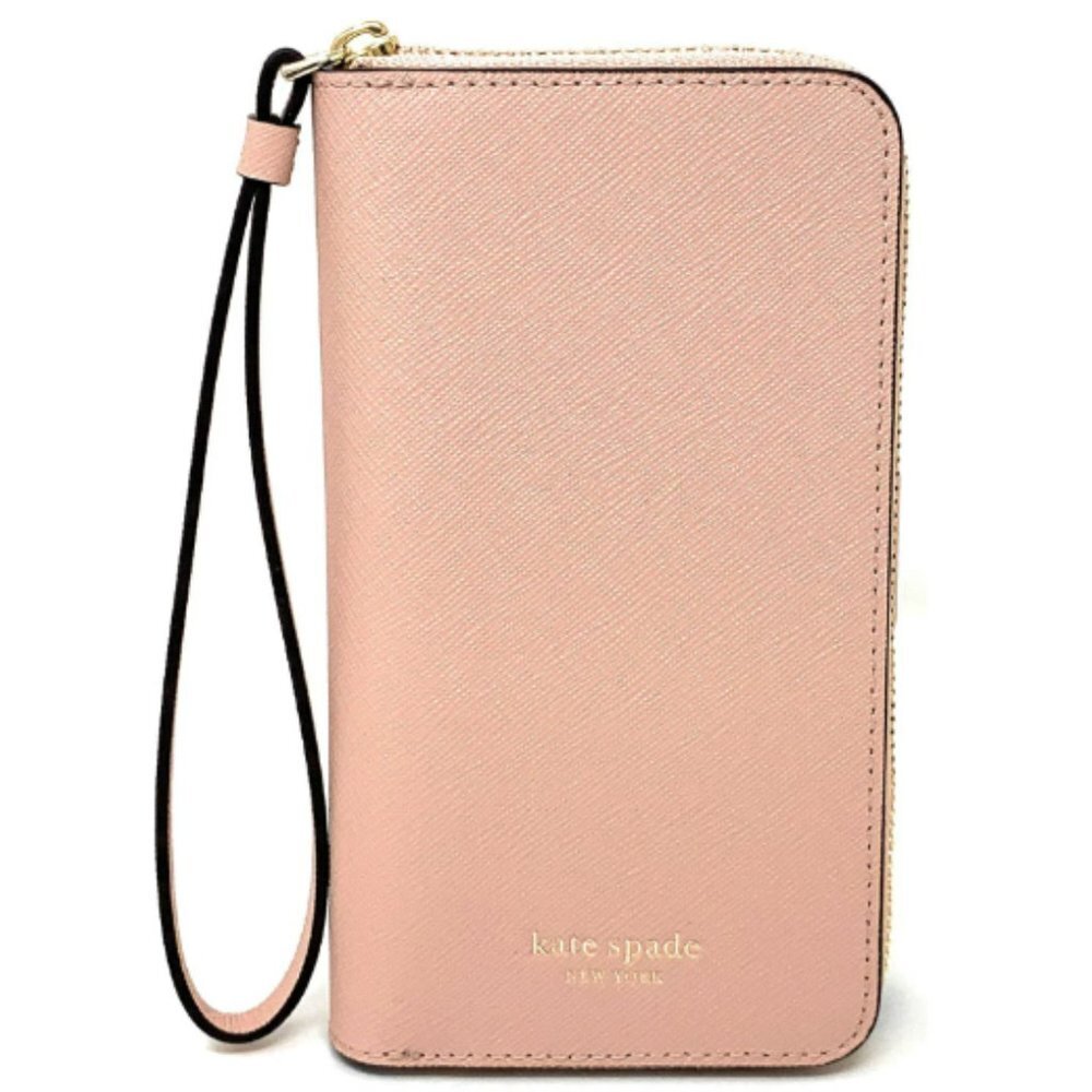 Kate Spade New York Cameron Zip Leather Wristlet for iPhone Xs Max (Warmvellum)